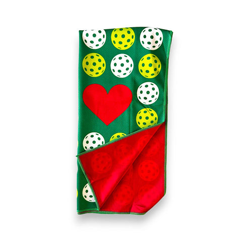Cooling Towel - Pickle Ball Love Red design Pickleball Towel