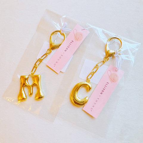 Whimsy Balloon Letter Initial Bag Charm, Fun Preppy Keychain Accessory, Stylish Bag Decoration, Perfect Gift Idea Accessories