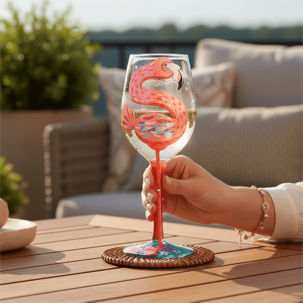 Fabulous Flamingos Wine Glass - Nifty Decor & More