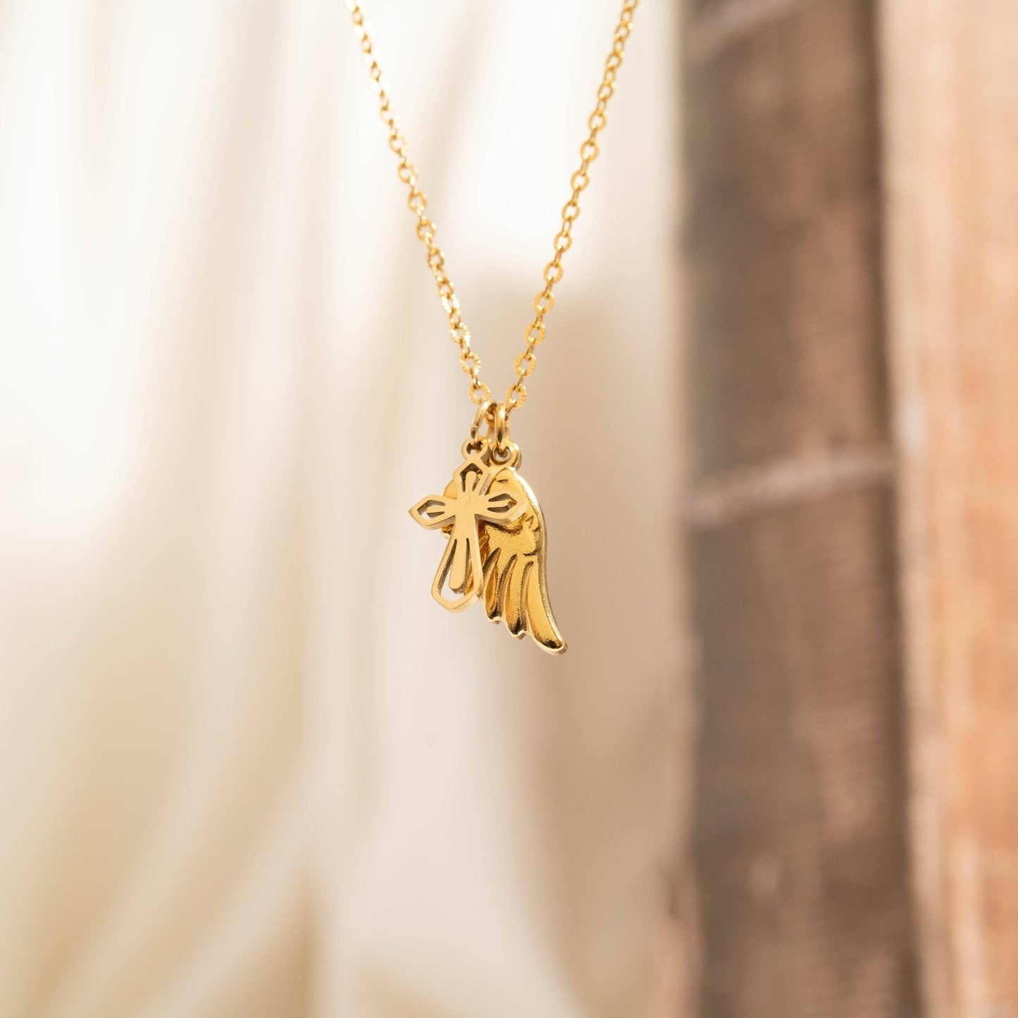 Faith & Love Charms, 18K Gold PVD Pendant, Gift for Mom, Mother's Day Inspirational Jewelry - Nifty Decor & More