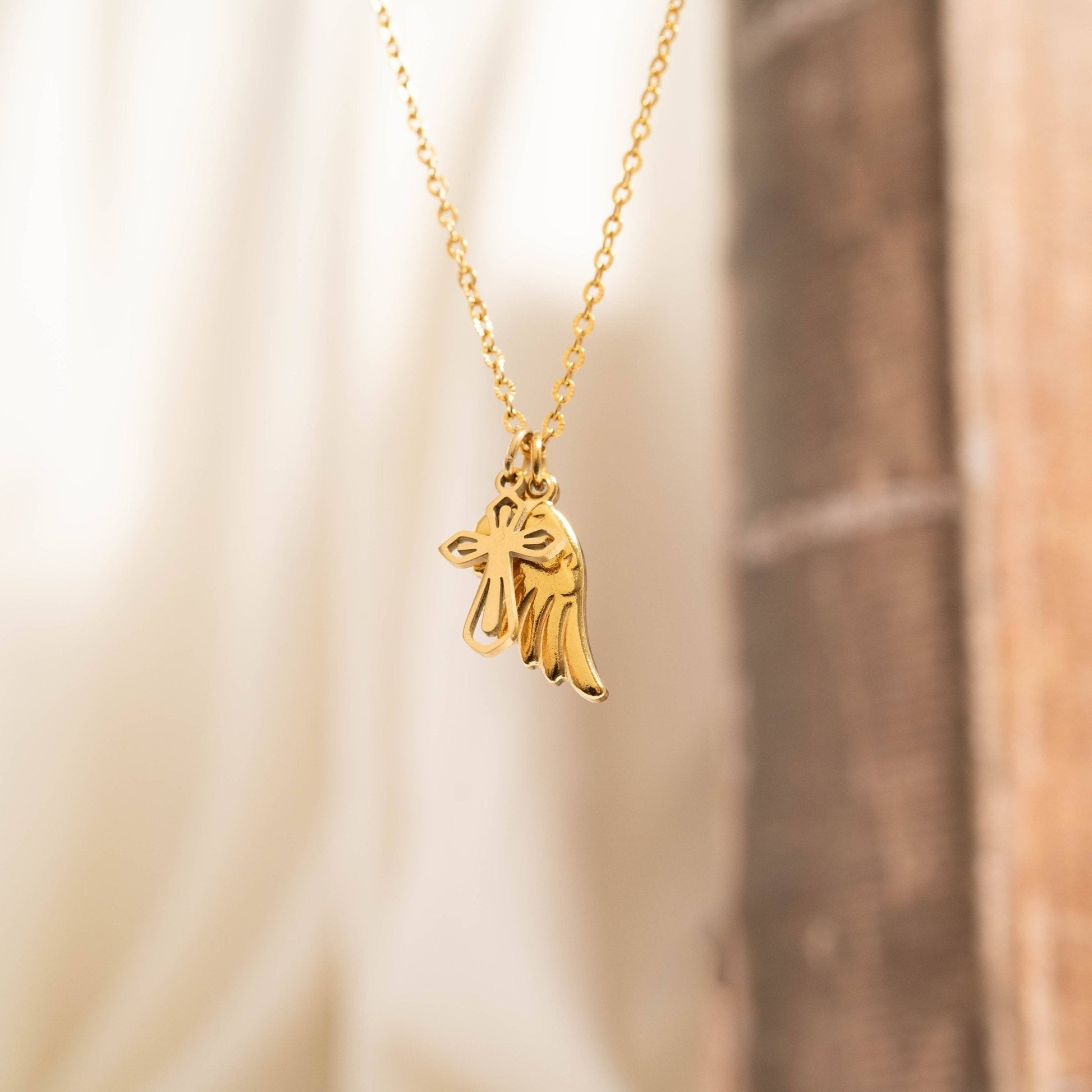 Faith & Love Charms, 18K Gold PVD Pendant, Gift for Mom, Mother's Day Inspirational Jewelry - Nifty Decor & More