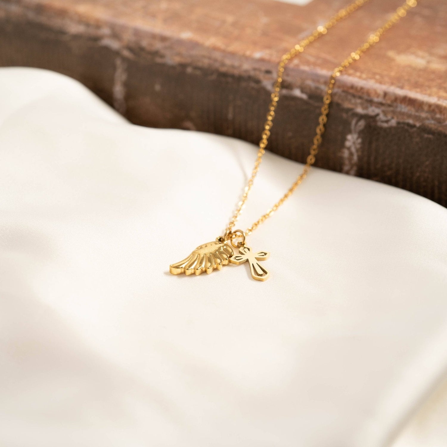 Faith & Love Charms, 18K Gold PVD Pendant, Gift for Mom, Mother's Day Inspirational Jewelry - Nifty Decor & More