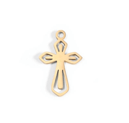 Faith & Love Charms, 18K Gold PVD Pendant, Gift for Mom, Mother's Day Inspirational Jewelry Faith Charms Cross Small