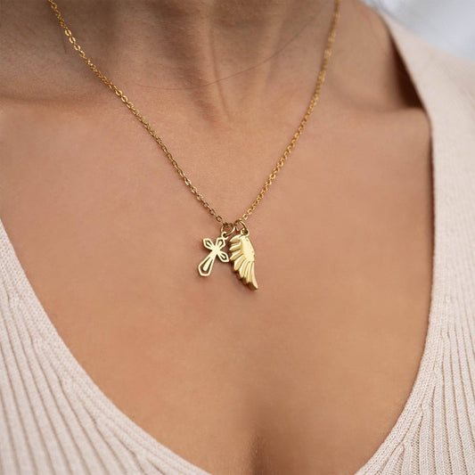 Faith & Love Charms, 18K Gold PVD Pendant, Gift for Mom, Mother's Day Inspirational Jewelry - Nifty Decor & More