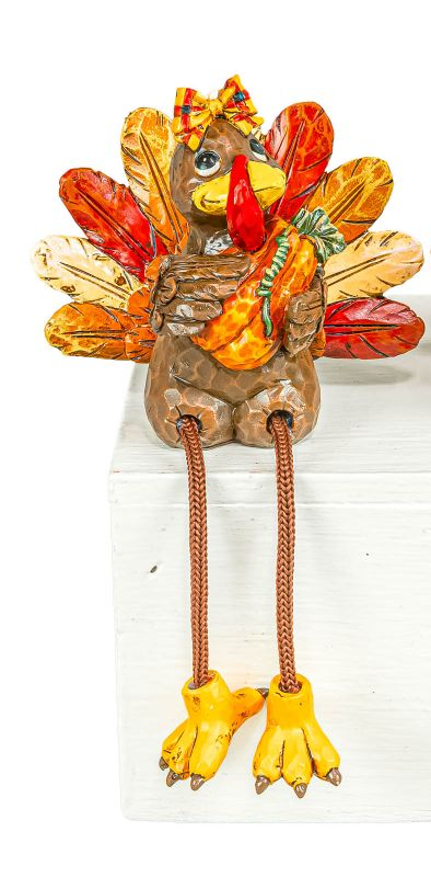 Fall Foliage Turkey Dangle Leg - Nifty Decor & More