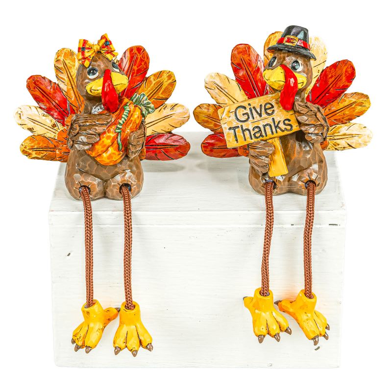 Fall Foliage Turkey Dangle Leg - Nifty Decor & More