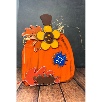 Fall Pumpkin Sunflowers & Crows Large Pumpkin