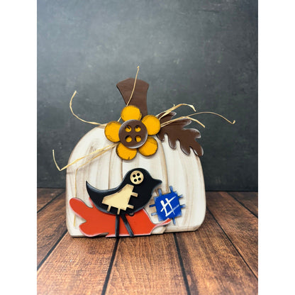 Fall Pumpkin Sunflowers & Crows Small Pumpkin Crow