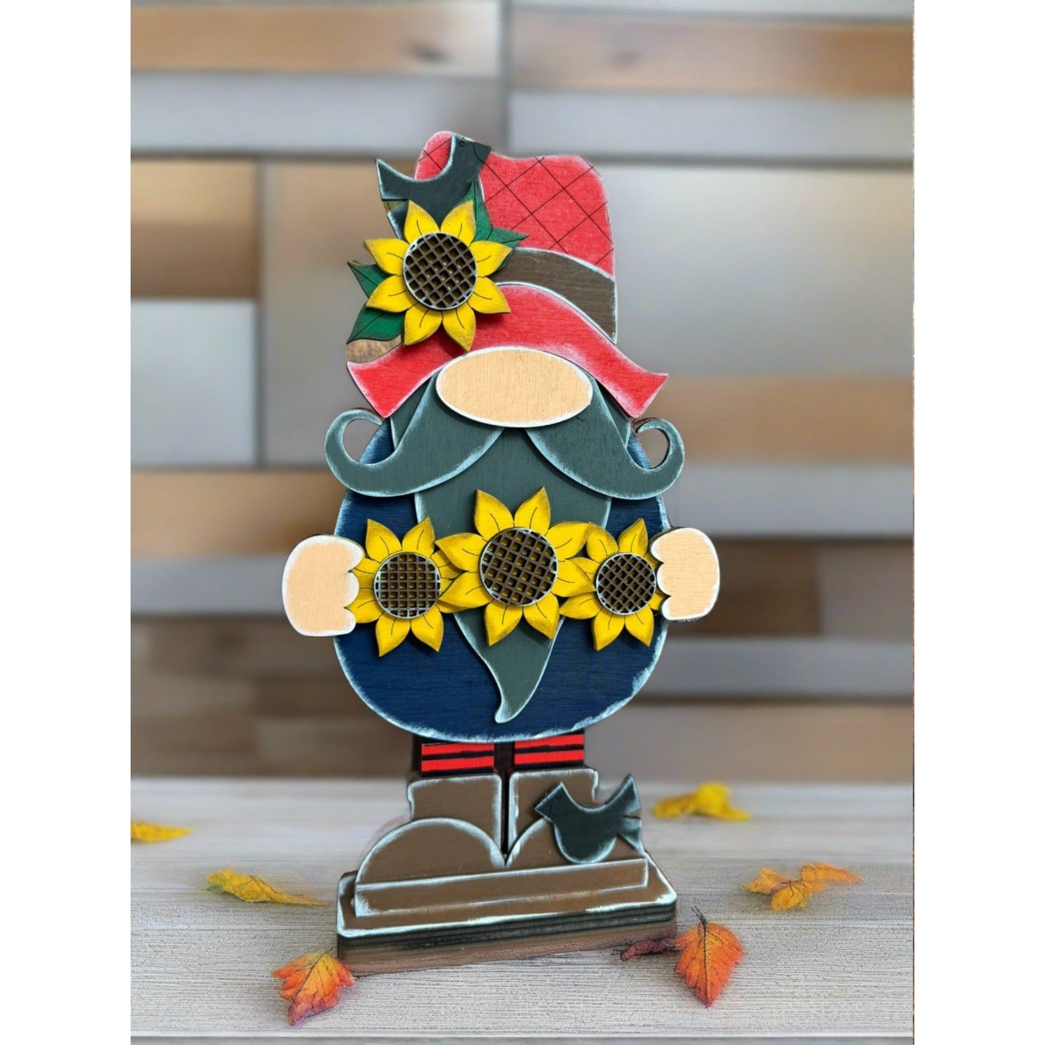Fall Sunflower Gnome Shelf Sitter Handcrafted Autumn Harvest Home Decor and Thanksgiving Gift - Nifty Decor & More