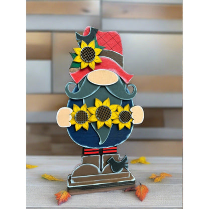 Fall Sunflower Gnome Shelf Sitter Handcrafted Autumn Harvest Home Decor and Thanksgiving Gift - Nifty Decor & More