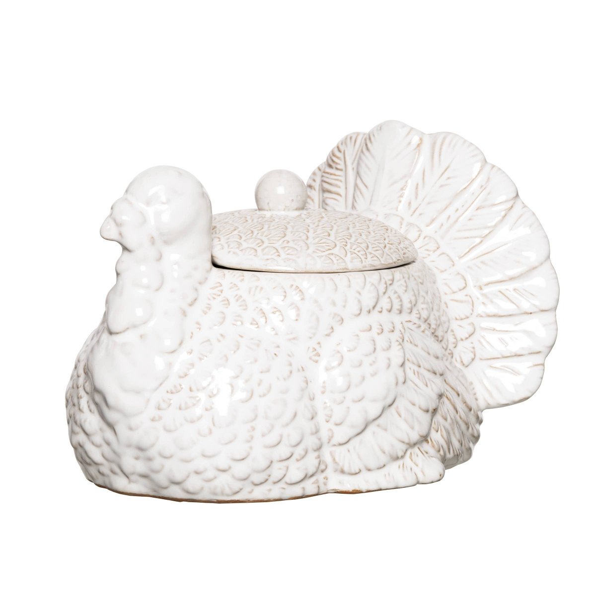 Fall/Harvest White Turkey Thanksgiving Gravy Bowl - Nifty Decor & More