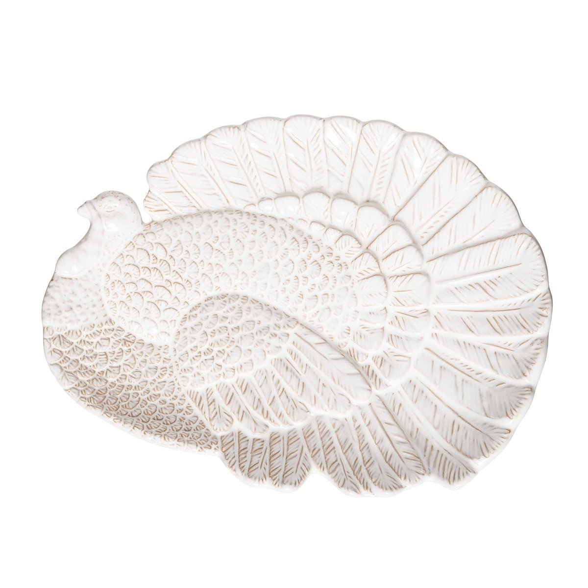 Fall/Harvest White Turkey Thanksgiving Serving Platter - Nifty Decor & More