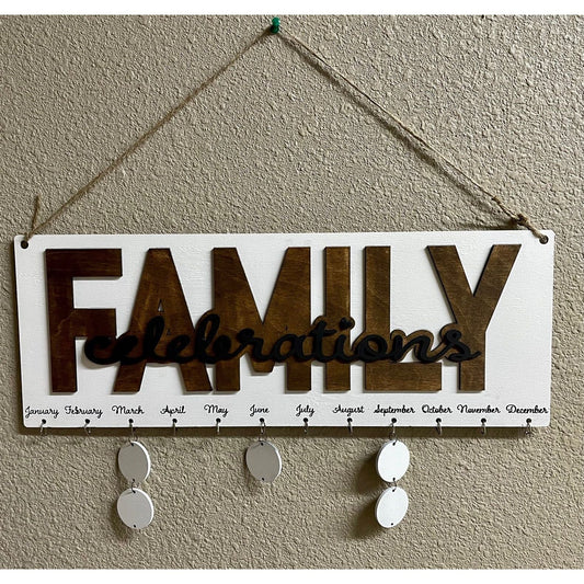 Family Celebrations Wall Calendar Wall Decor