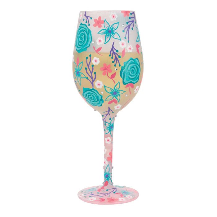 Fancy Florals Wine Glass - Nifty Decor & More