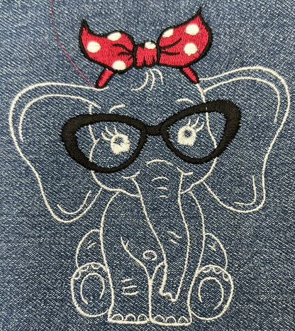 Farm Animals Embroidered Denim Jacket, cow, rabbit, giraffe, pig, elephant, ostrich denim jacket