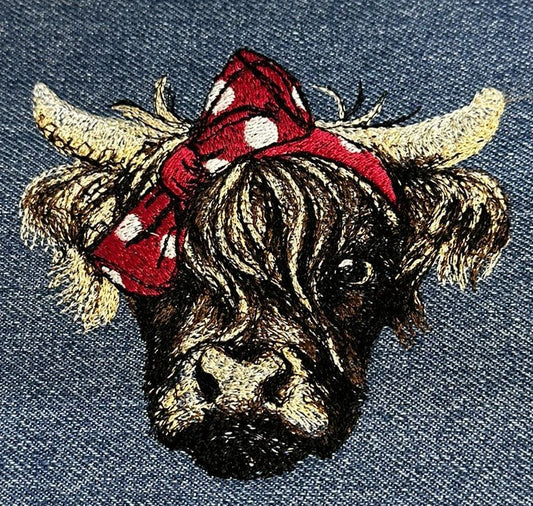 Farm Animals Embroidered Denim Jacket, cow, rabbit, giraffe, pig, elephant, ostrich denim jacket