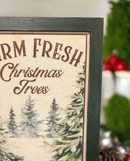 Farm Fresh Christmas Trees Framed Hanger - Nifty Decor & More