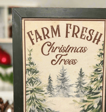 Farm Fresh Christmas Trees Framed Hanger - Nifty Decor & More