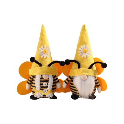 Farmhouse Bumble Bee Gnome Plush, Spring Home Decor Accent, Cozy Seasonal Gift for Bee Lovers SET - Nifty Decor & More