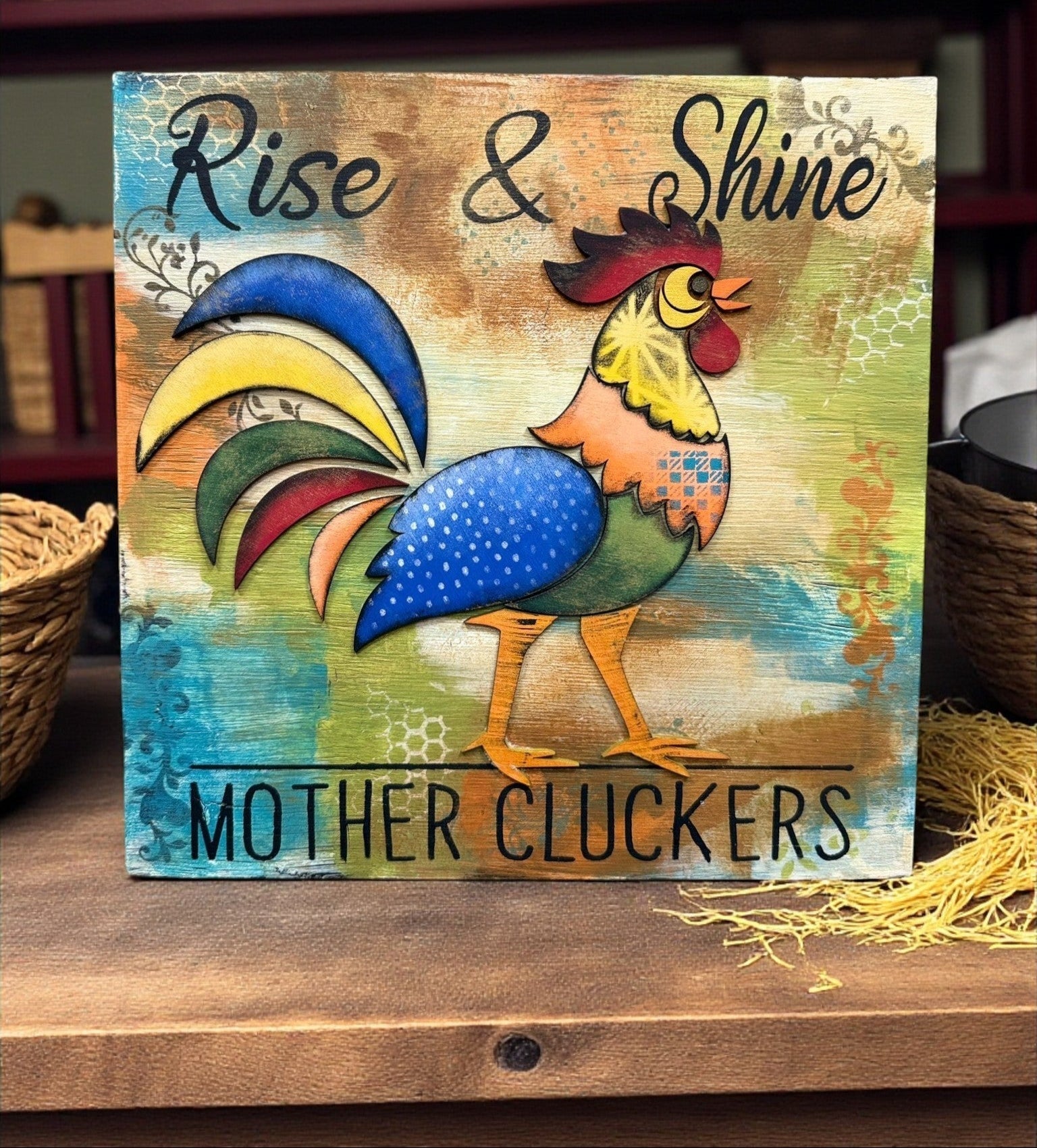 Farmhouse Colorful Rooster Wall Decor - Nifty Decor & More