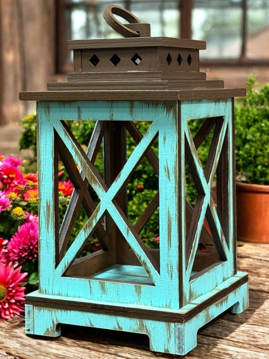 Farmhouse Lantern - Rustic Home Decor Light, Vintage Decor, Country Style Lantern for Living Room