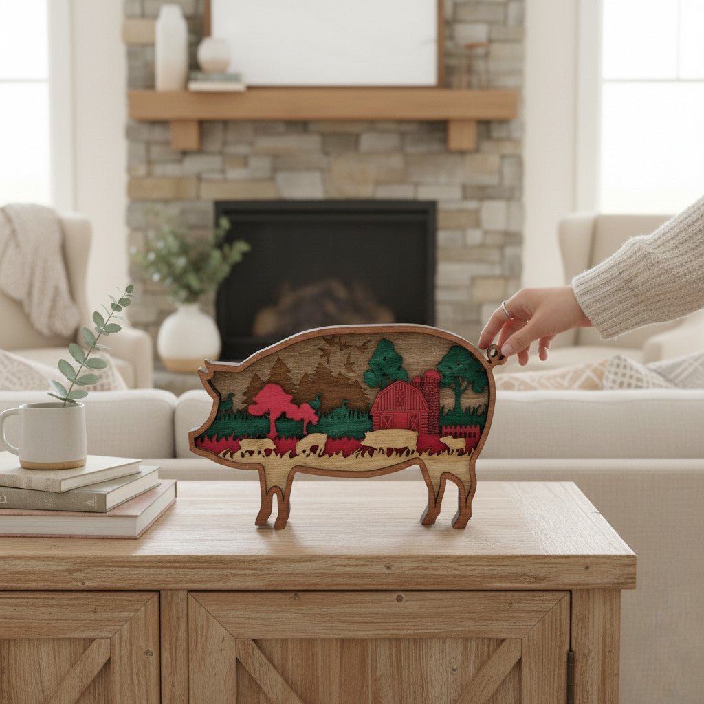 Farmhouse Pig Silhouette Table Decor - Nifty Decor & More
