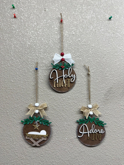 Farmhouse Religious Christmas Ornaments - Nifty Decor & More