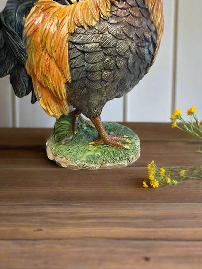 Farmhouse Rooster Figurine – Rustic Country Kitchen & Home Décor Accent - Nifty Decor & More