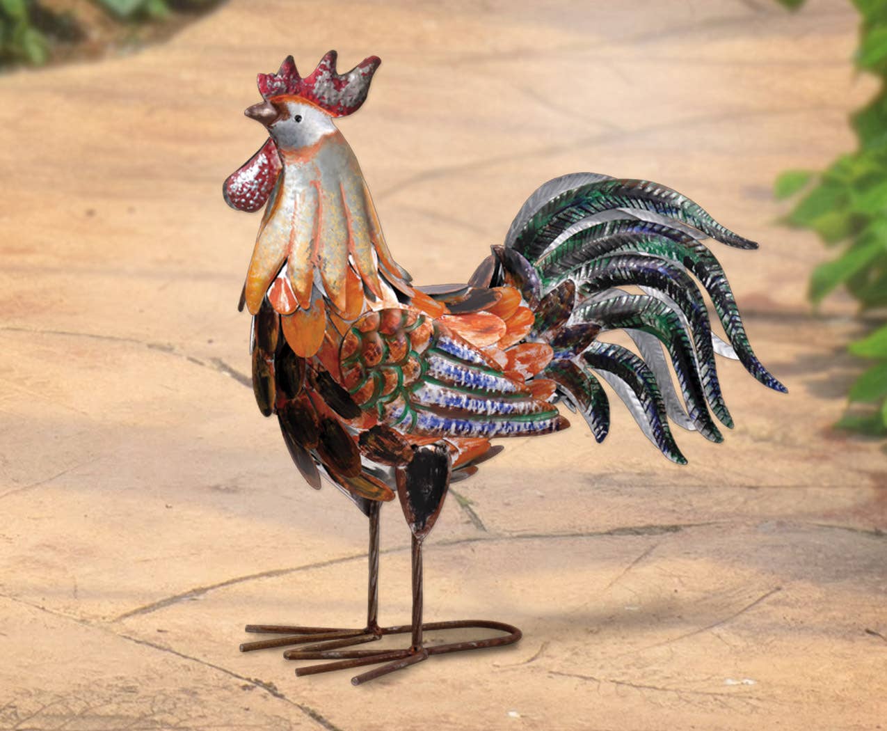 Farmhouse Rooster Metal Art for Outdoor Decor | Rustic Garden Decor | Farmhouse Style Home Accent - Nifty Decor & More