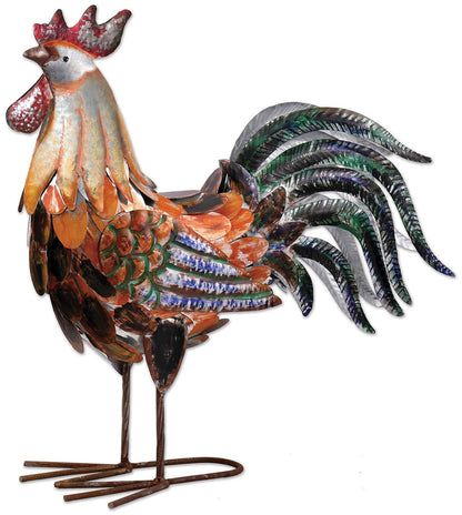 Farmhouse Rooster Metal Art for Outdoor Decor | Rustic Garden Decor | Farmhouse Style Home Accent - Nifty Decor & More