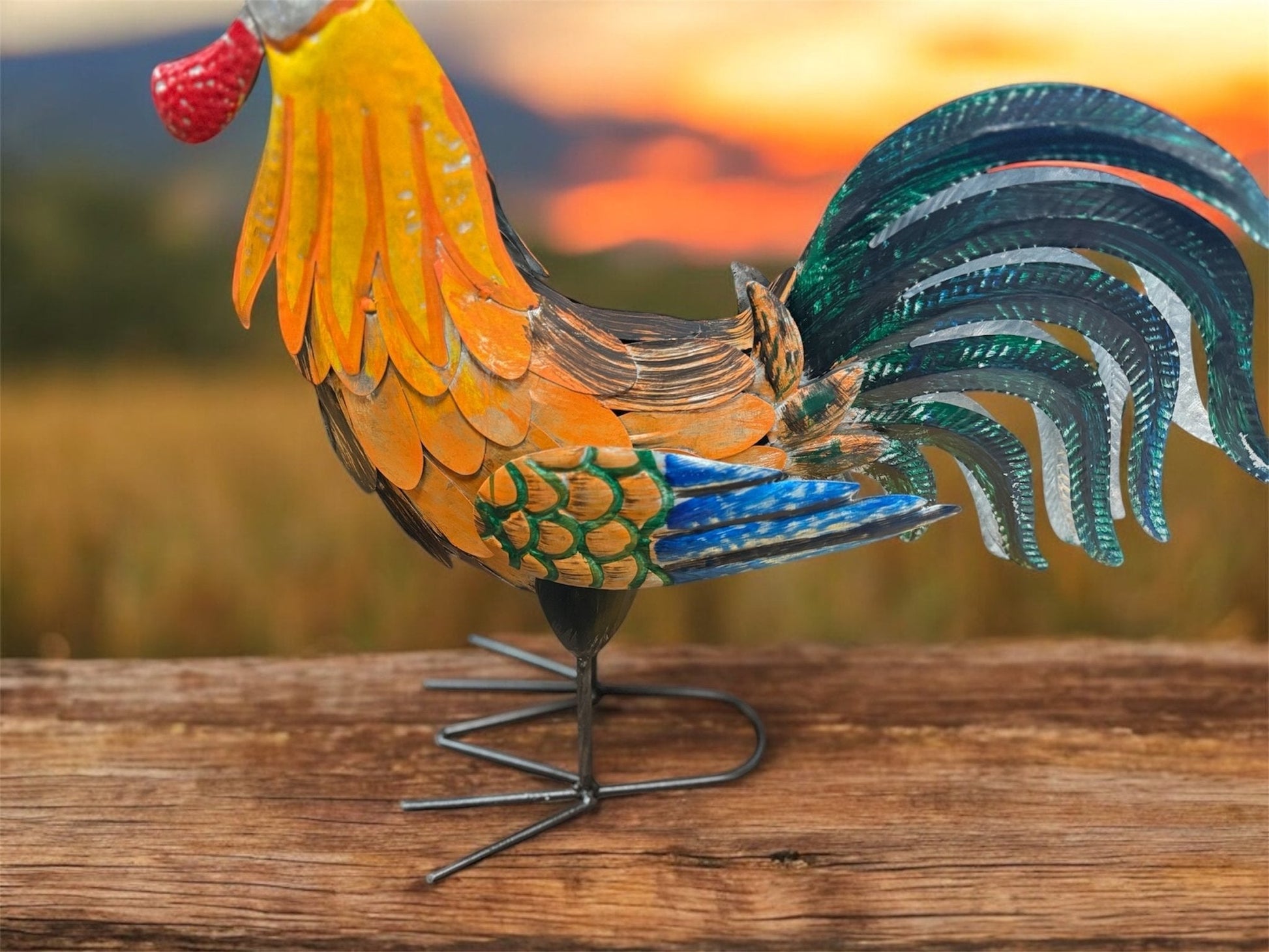 Farmhouse Rooster Metal Art for Outdoor Decor | Rustic Garden Decor | Farmhouse Style Home Accent - Nifty Decor & More
