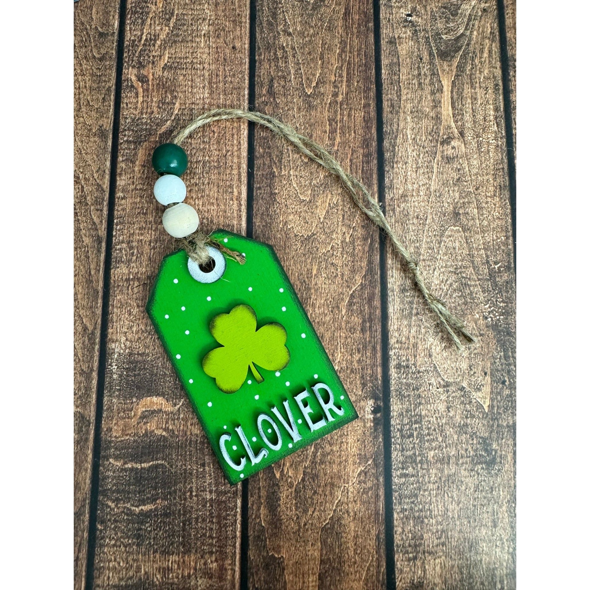 Farmhouse St. Patrick's Day Tag Ornaments St. Patrick's Day Collection Dark Green