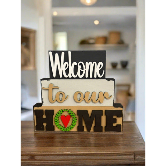 Farmhouse Stacked Word Blocks Farmhouse Shelf Sitter Home