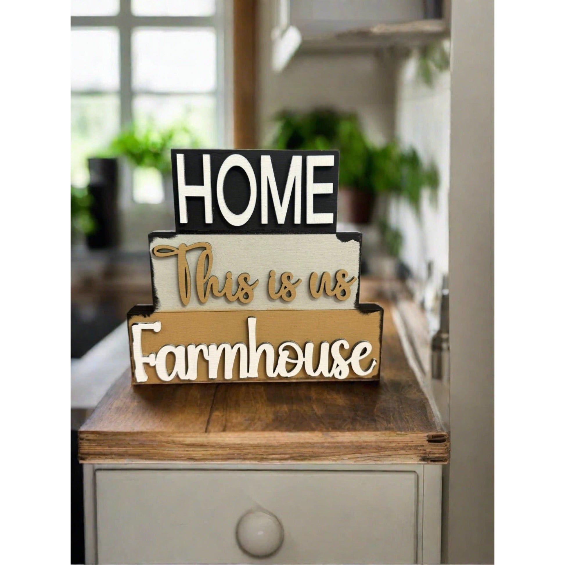 Farmhouse Stacked Word Blocks Farmhouse Shelf Sitter Farmhouse