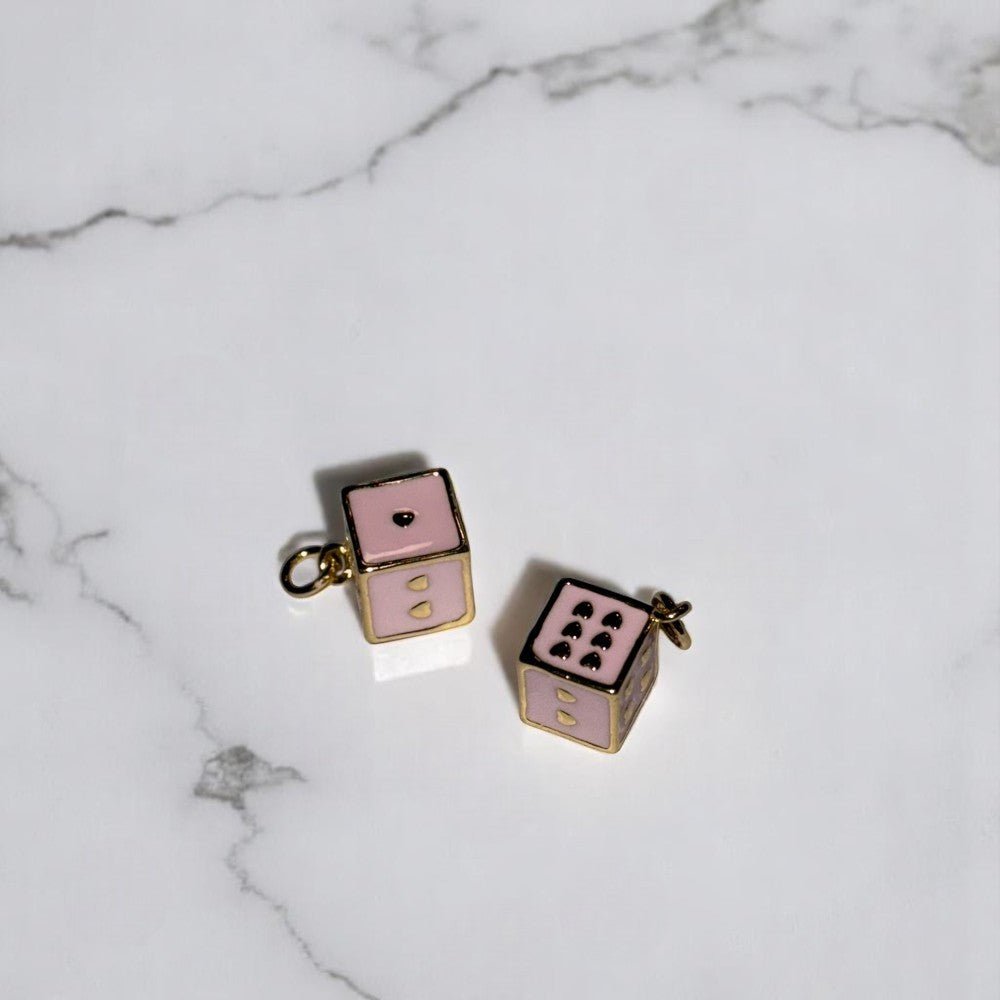 Feeling Lucky Charms, add on for bracelet or necklace, stylish dice, ace of hearts, perfect gift for game lovers - Nifty Decor & More