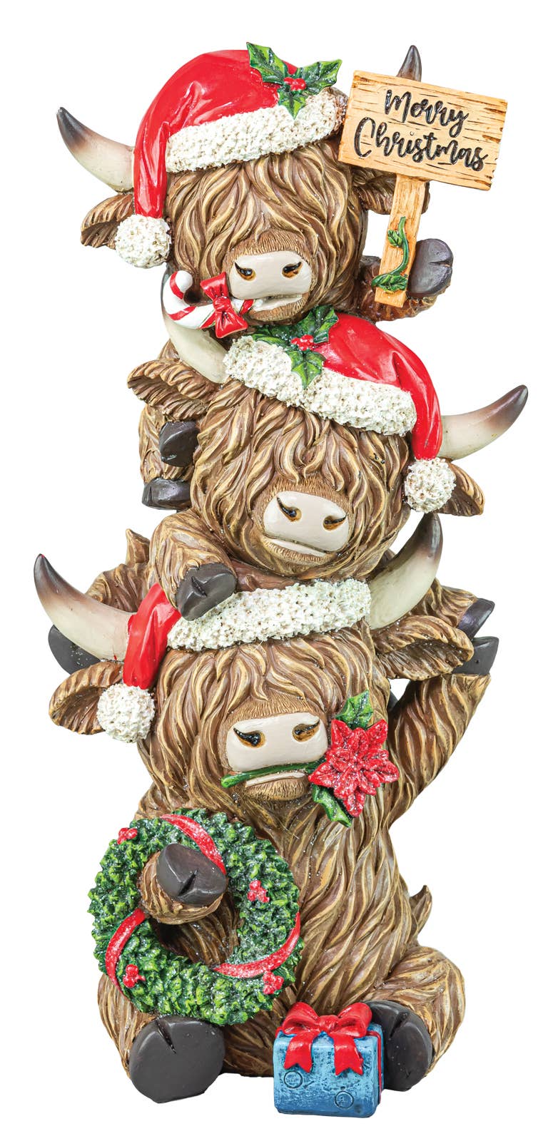 Festive Highland Cow Stacker - Nifty Decor & More