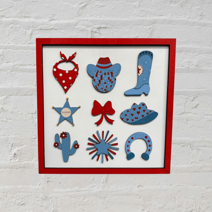 Festive Red White and Blue Preppy Bow & Western Wall Hangings, Patriotic Home Decor, 4th of July Gift - Nifty Decor & More