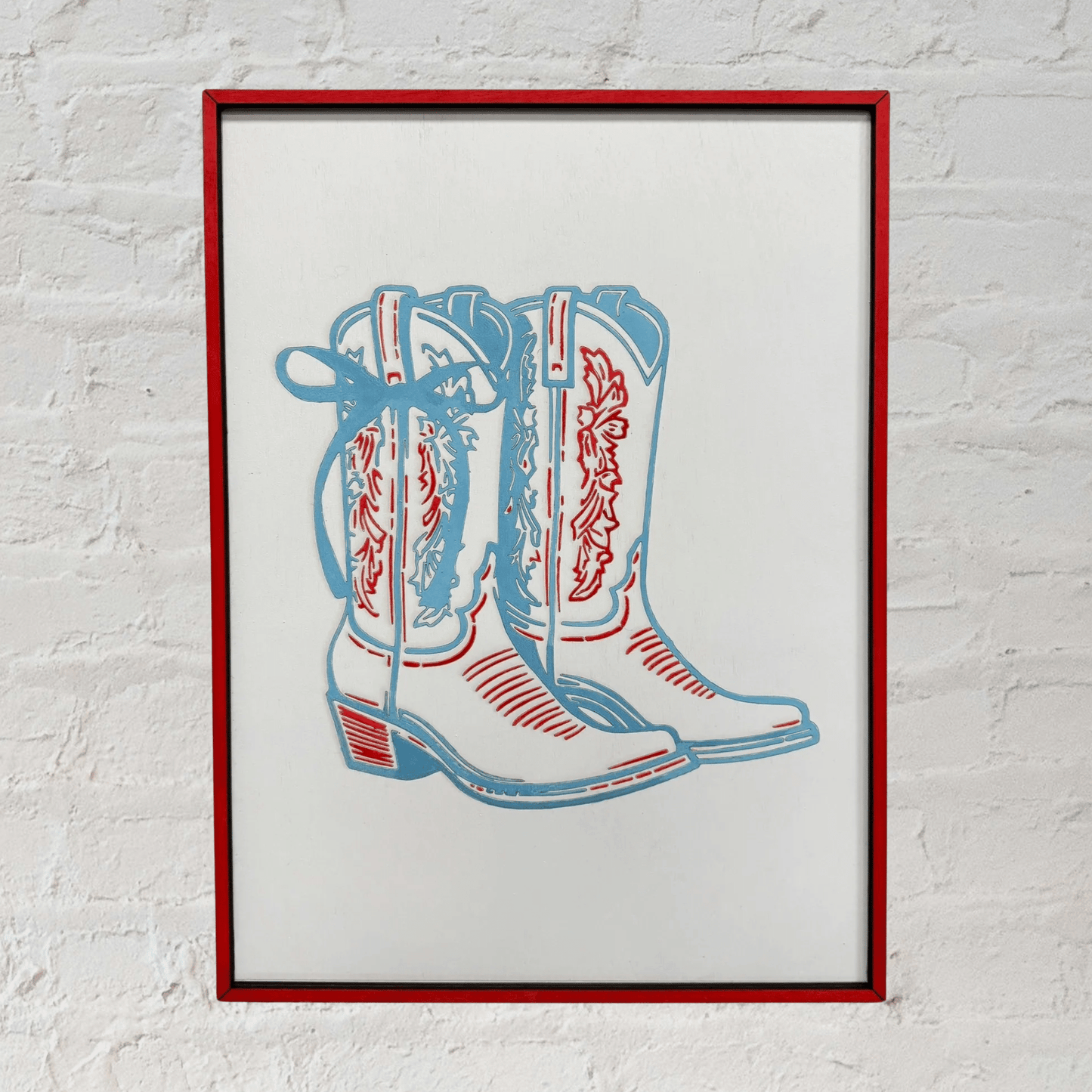 Festive Red White and Blue Preppy Bow & Western Wall Hangings, Patriotic Home Decor, 4th of July Gift - Nifty Decor & More
