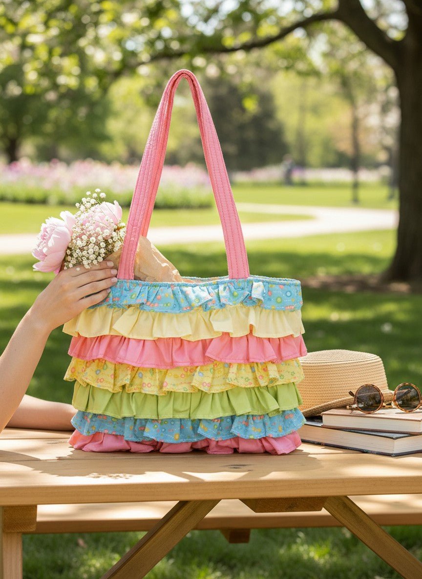 Fiesta Pink Multicolored Ruffles Tote Bag - Nifty Decor & More