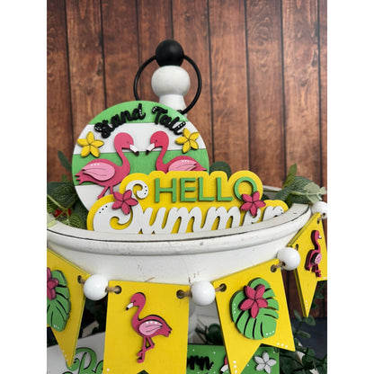 Flamingo Summer Tiered Tray Tiered Tray