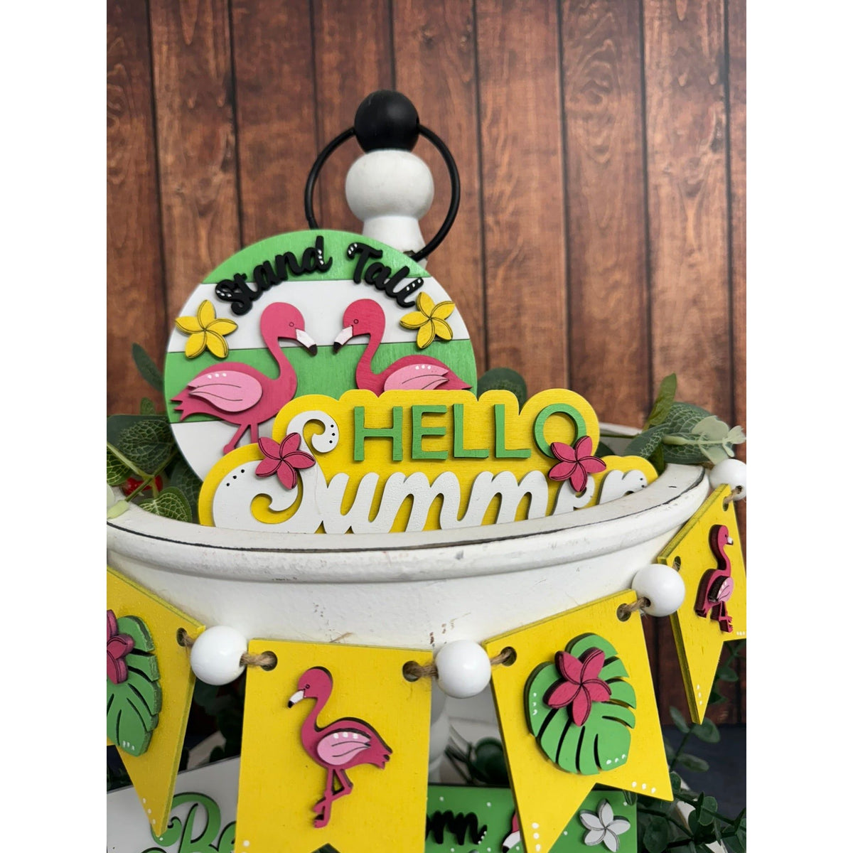 Flamingo Summer Tiered Tray - Nifty Decor & More