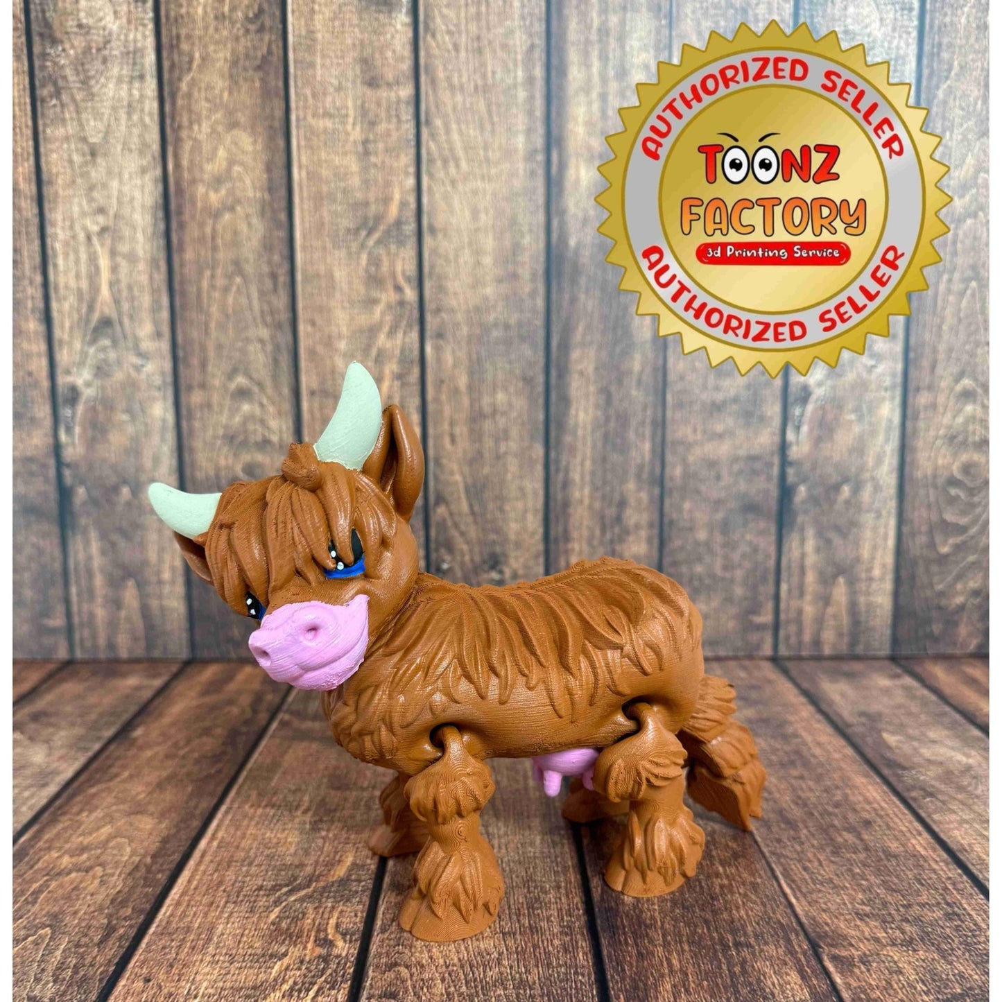 Flexi Highland Cow 3D Printed Daisy