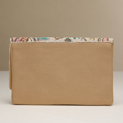 Floral Beaded Clutch Purse, Chic Statement Accessory with Chain Strap, Ideal for Bridal or Special Occasion Gift Bride Bags