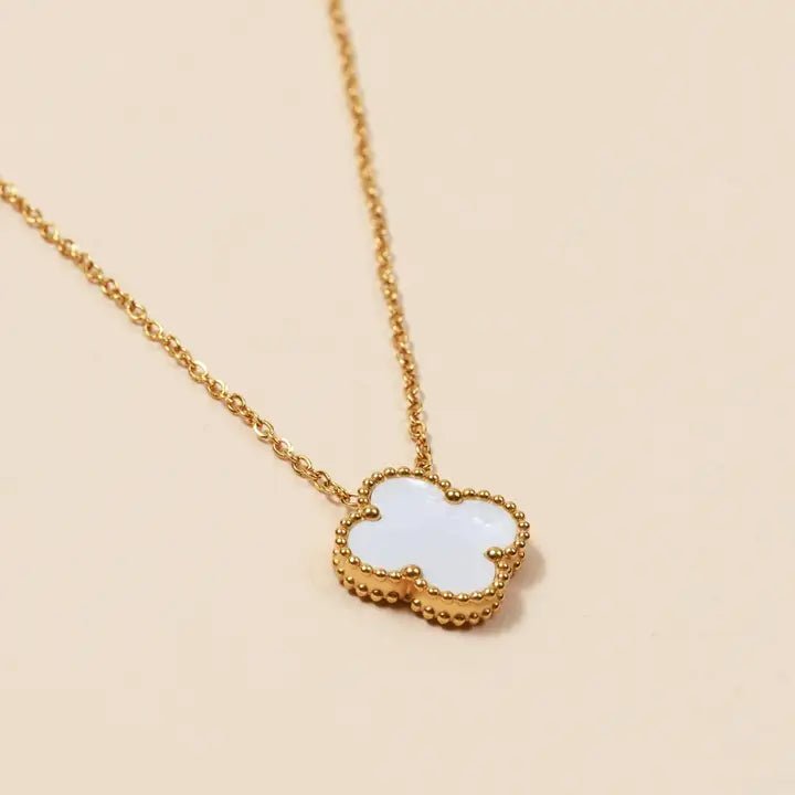 Floral Charm 18K Gold Dip Stainless Steel Necklace - Nifty Decor & More