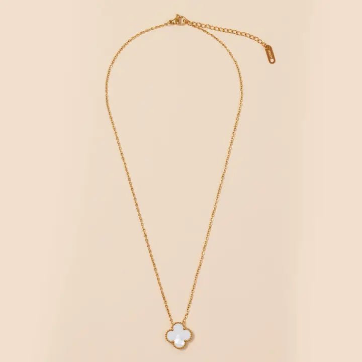 Floral Charm 18K Gold Dip Stainless Steel Necklace - Nifty Decor & More