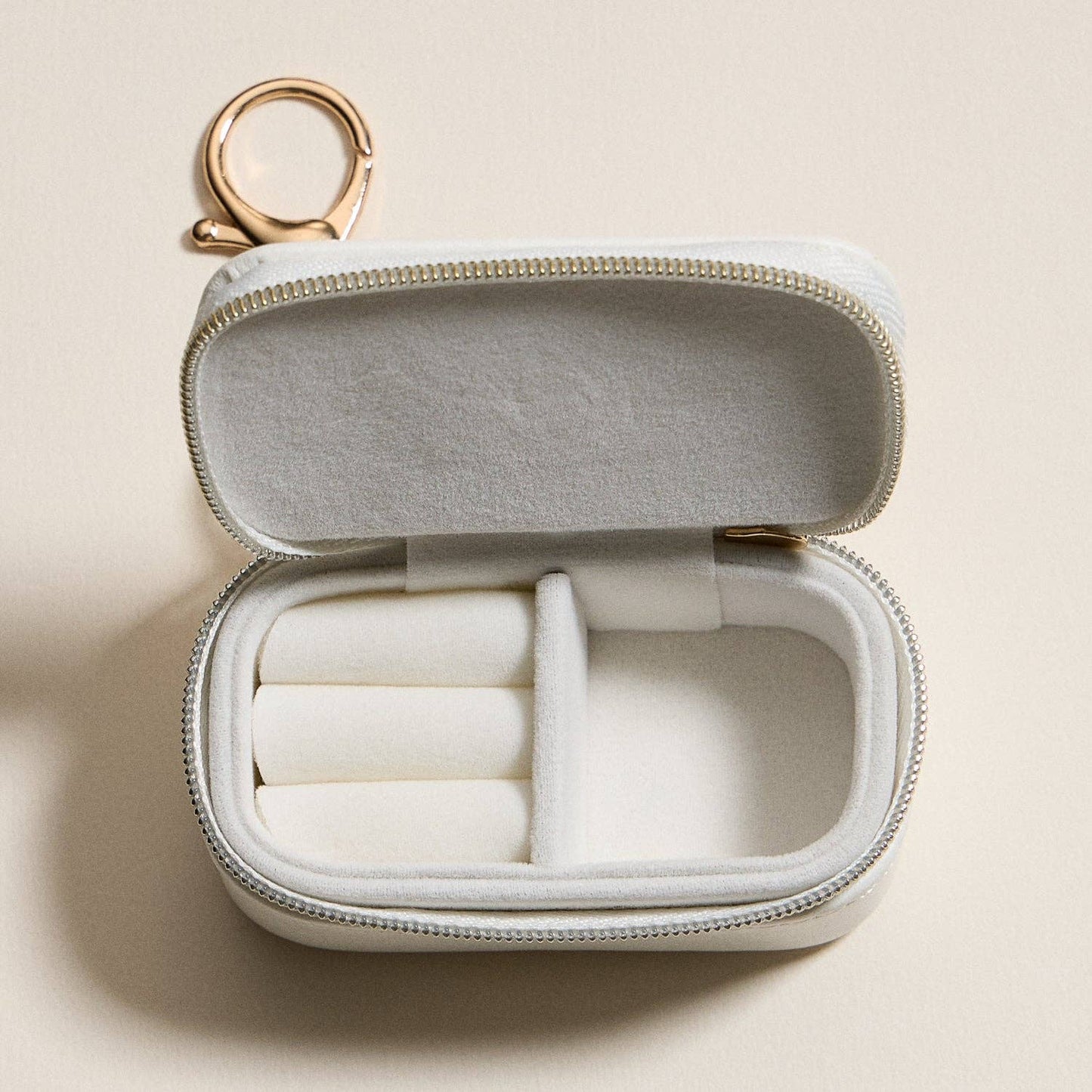 Floral Travel Jewelry Case Keychain – Mini Zipper Organizer with Ring Holder - Nifty Decor & More