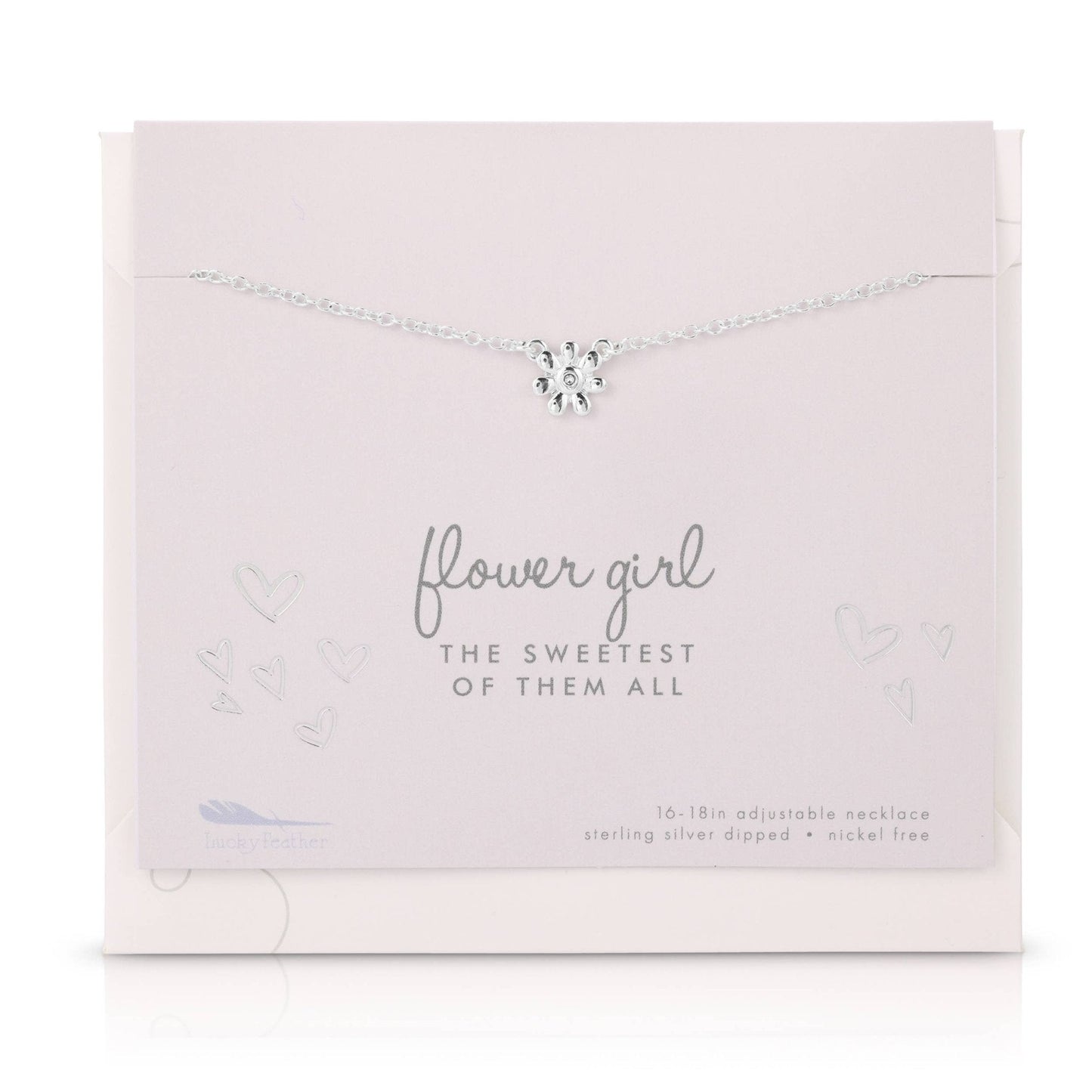 Flower Girl Necklace & Card Set - Best Day Ever Wedding Jewelry for Girls - Nifty Decor & More