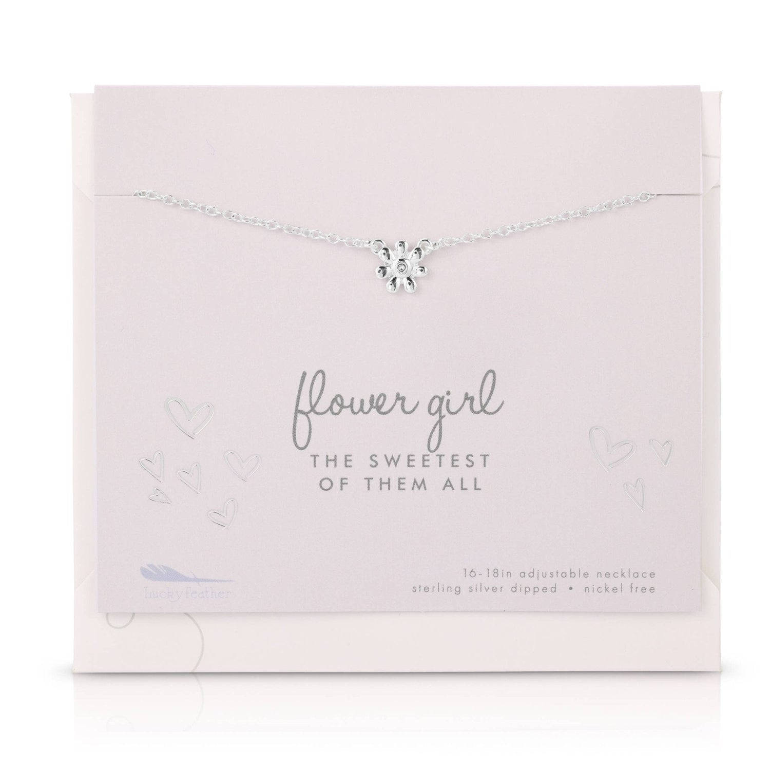 Flower Girl Necklace & Card Set - Best Day Ever Wedding Jewelry for Girls - Nifty Decor & More