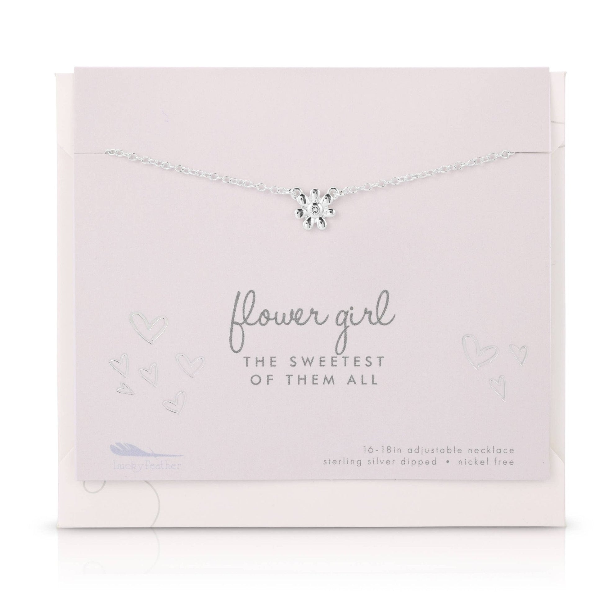 Flower Girl Necklace & Card Set - Best Day Ever Wedding Jewelry for Girls - Nifty Decor & More