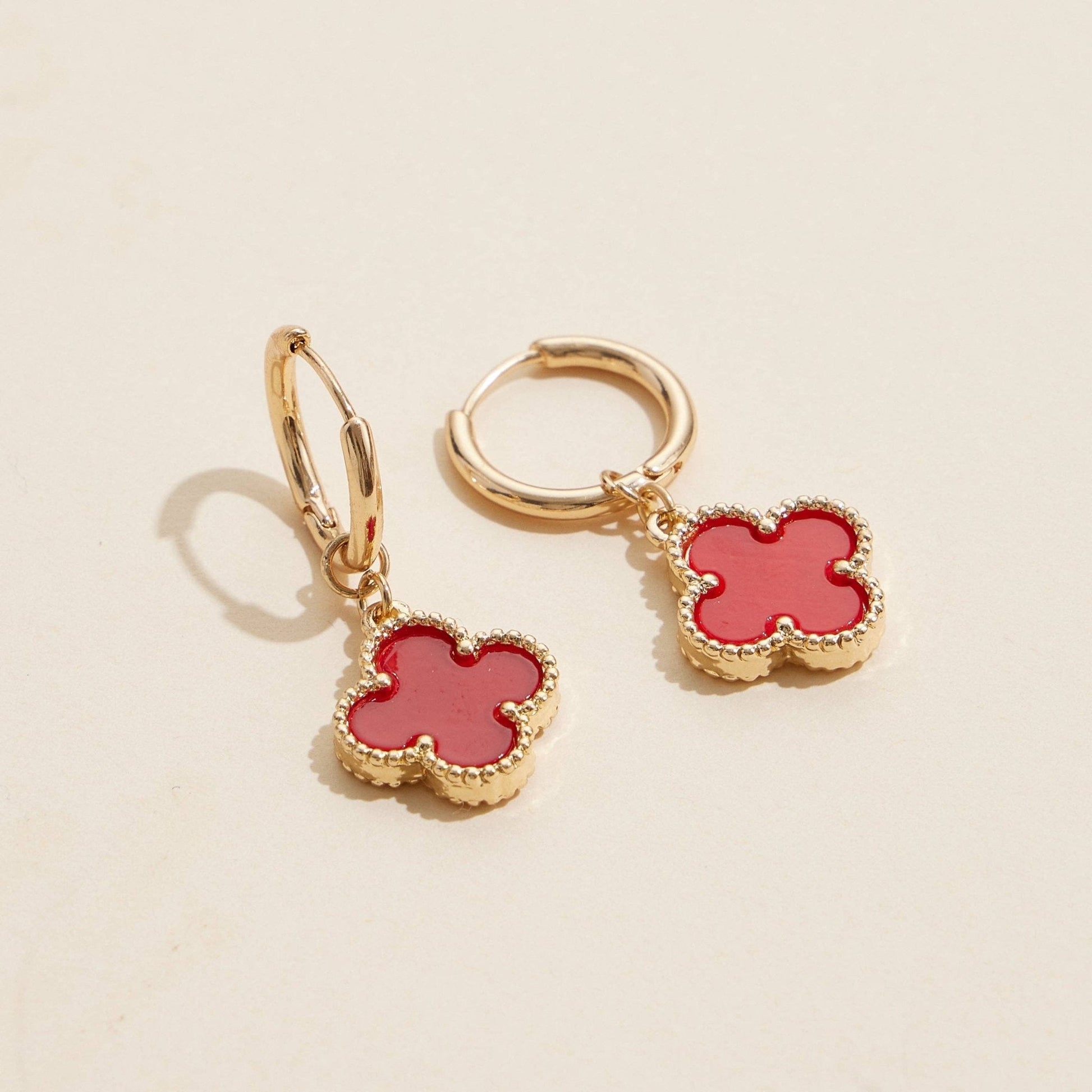 Flower Shape Shell Charm Hoop Earrings - Nifty Decor & More